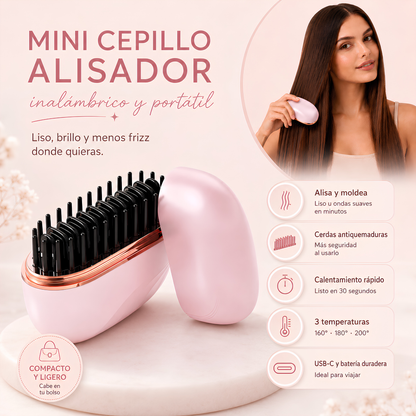 Mini Cepillo Alisador Inalámbrico